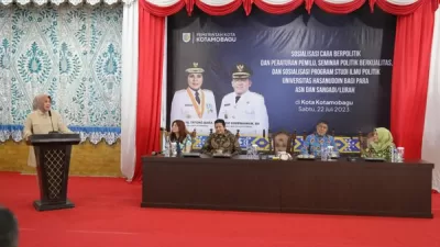 Meningkatkan Kualitas Politik di Kotamobagu: Wali Kota Tatong Bara Sosialisasi Peraturan Pemilu dan Seminar Politik Bersama Guru Besar Universitas Hasanuddin