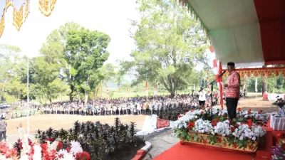 Pj. Wali Kota Kotamobagu Dr. Asripan Nani Pimpin Apel Kerja Perdana 2024 di Bukit Ilongkow